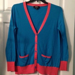 Prabal Gurung Blue Pink Cardigan L